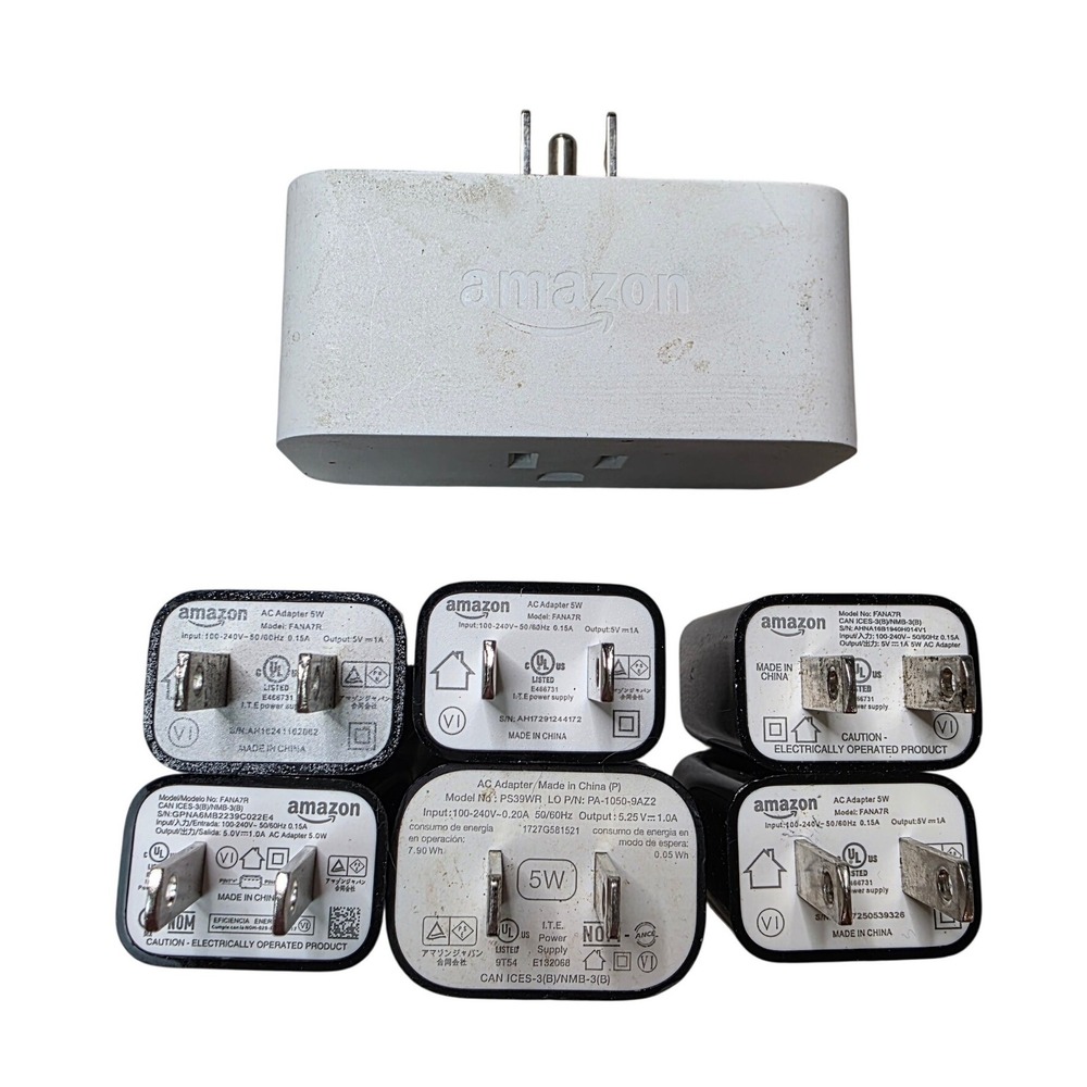 Amazon AC Power Adapter Lot 7pc FANA7R PS39WR HD34BX 5W USB Wall Charger Plug W4
